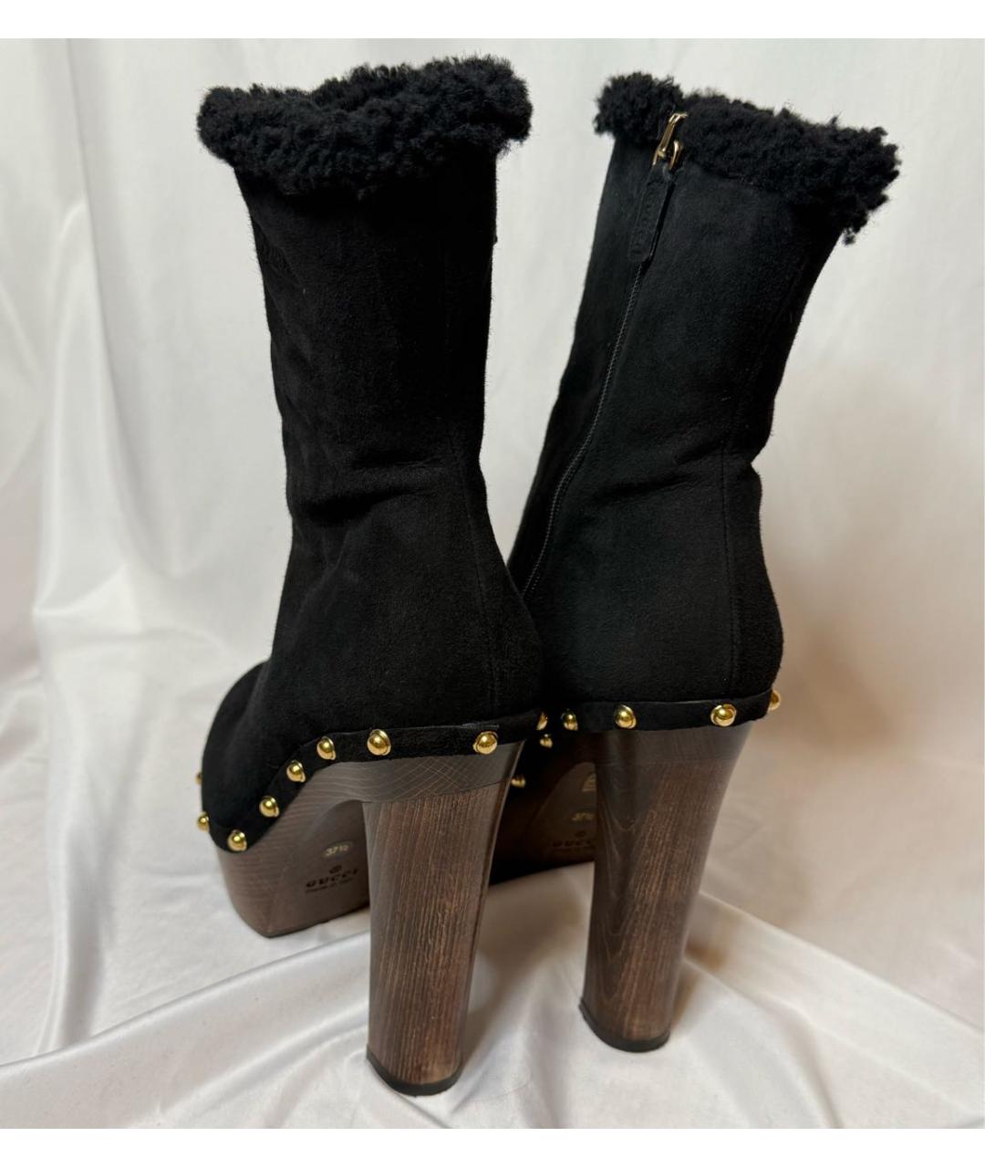 GUCCI Черные замшевые ботильоны, фото 3