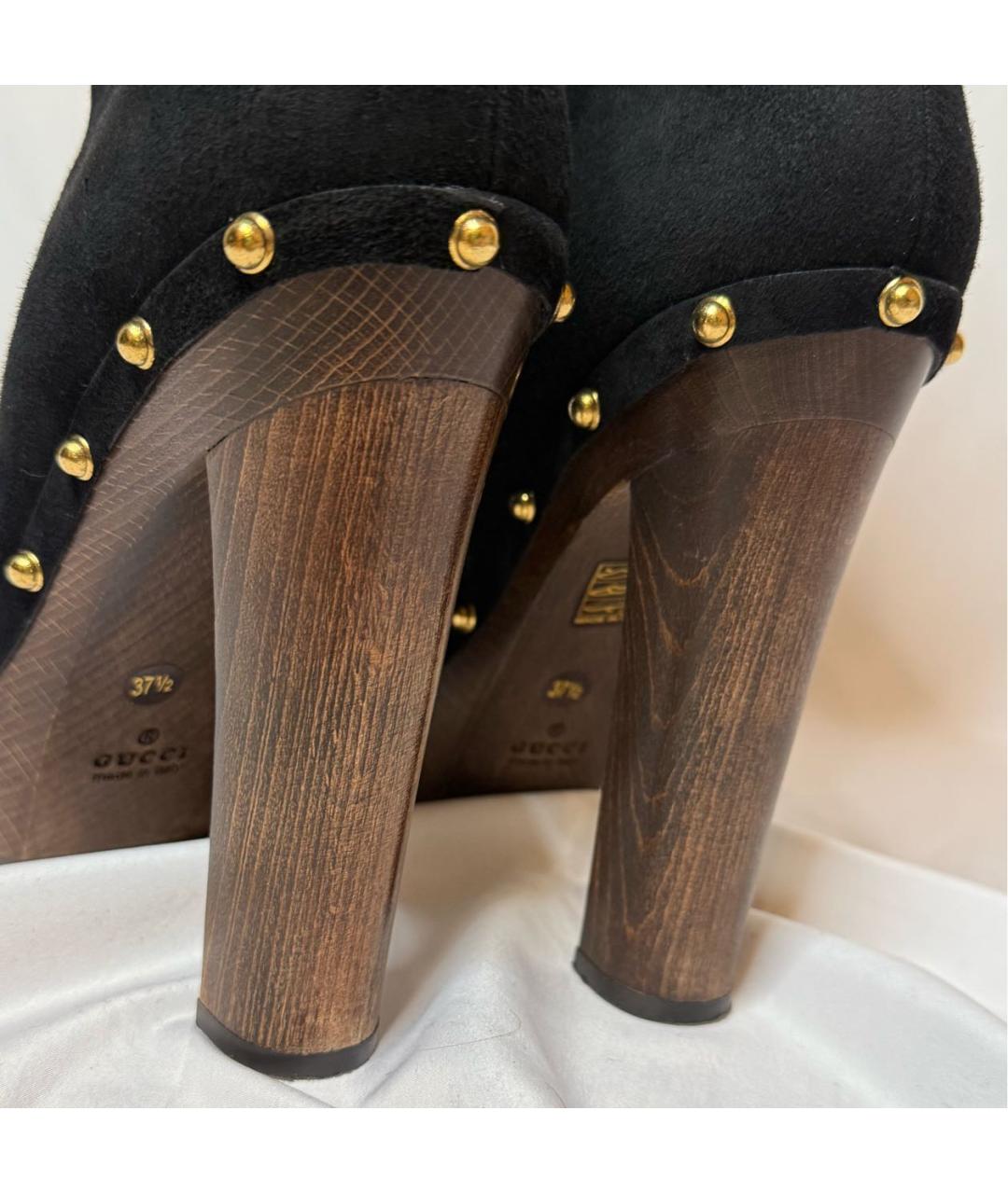 GUCCI Черные замшевые ботильоны, фото 4