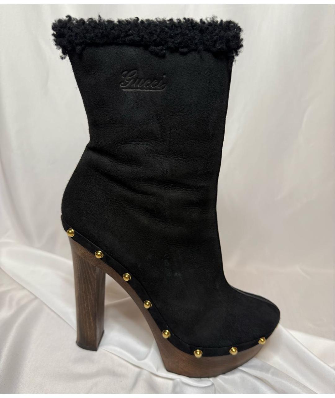 GUCCI Черные замшевые ботильоны, фото 8