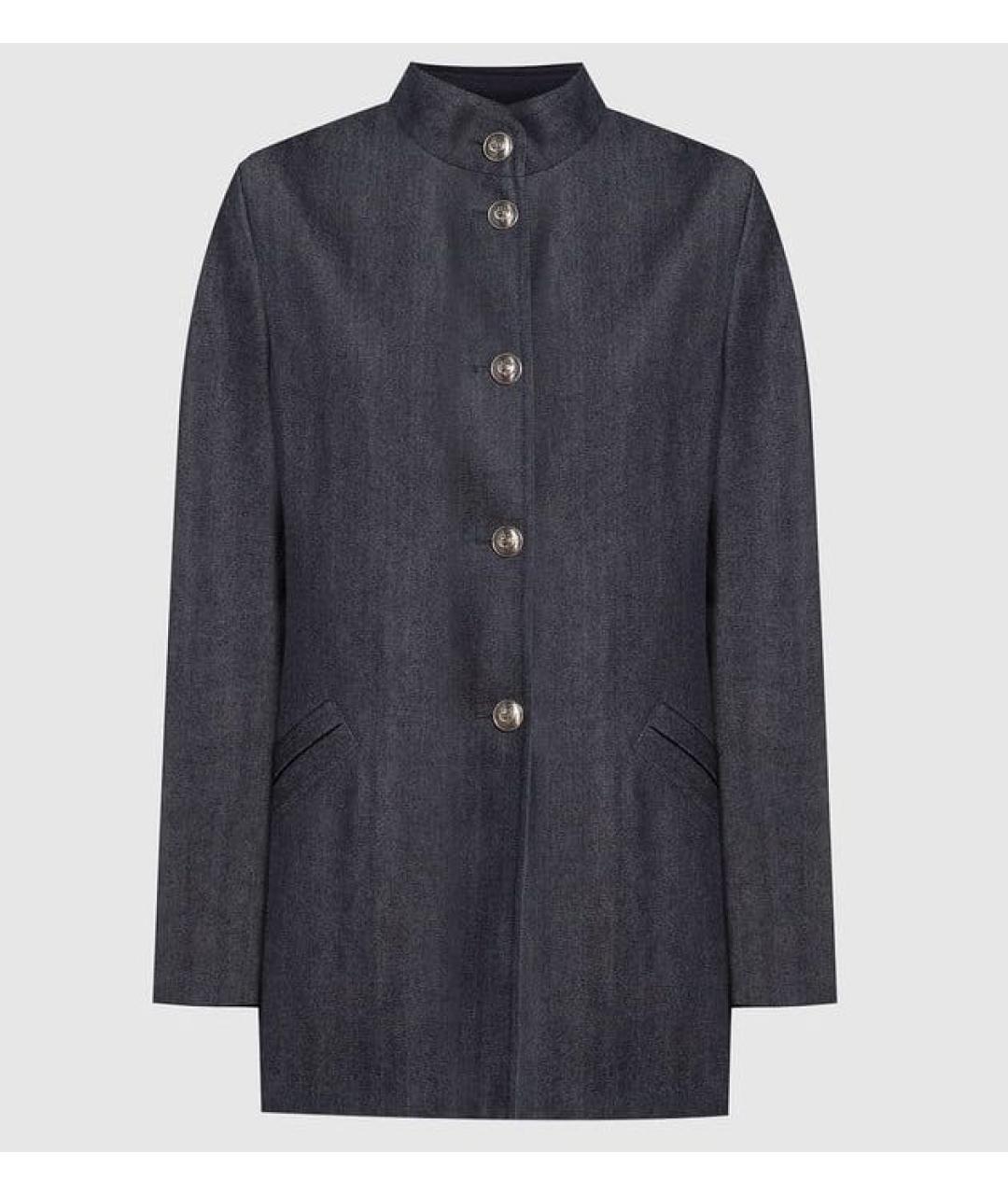 LORO PIANA Темно-синий деним жакет/пиджак, фото 7