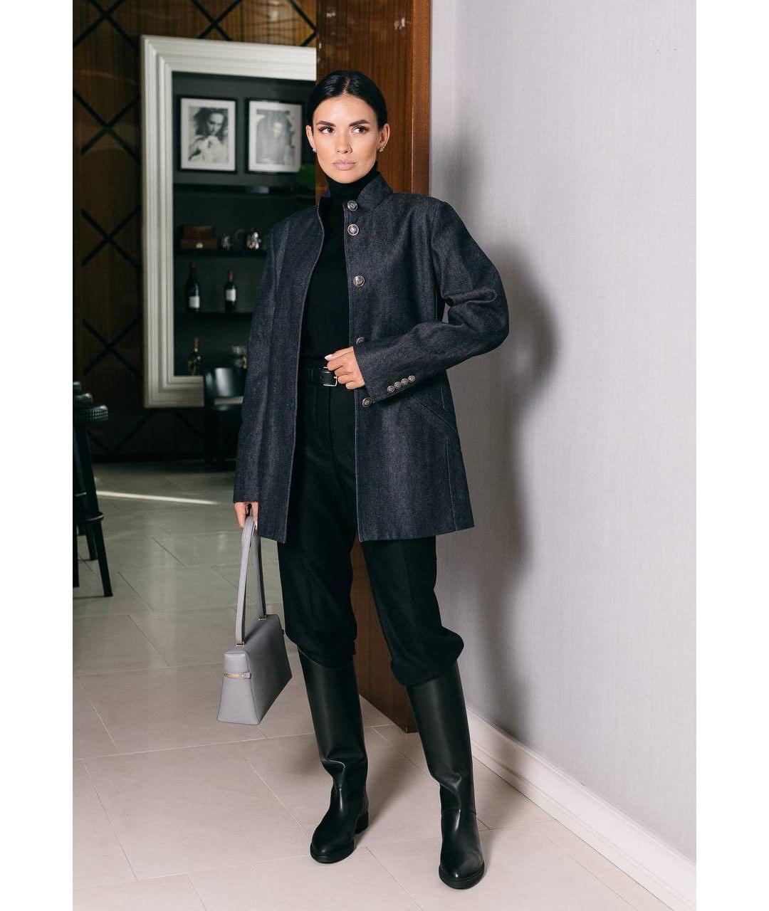 LORO PIANA Темно-синий деним жакет/пиджак, фото 5