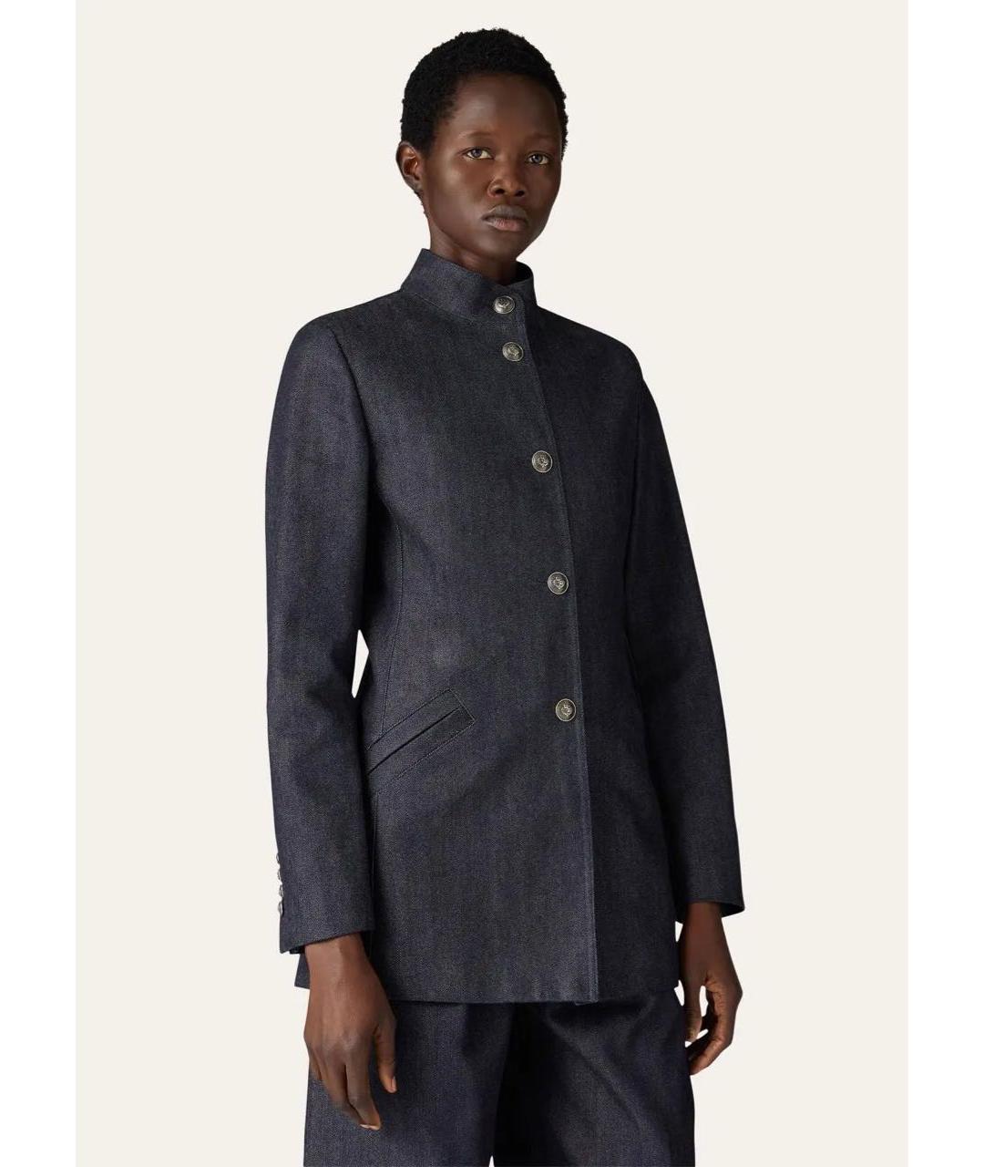 LORO PIANA Темно-синий деним жакет/пиджак, фото 4