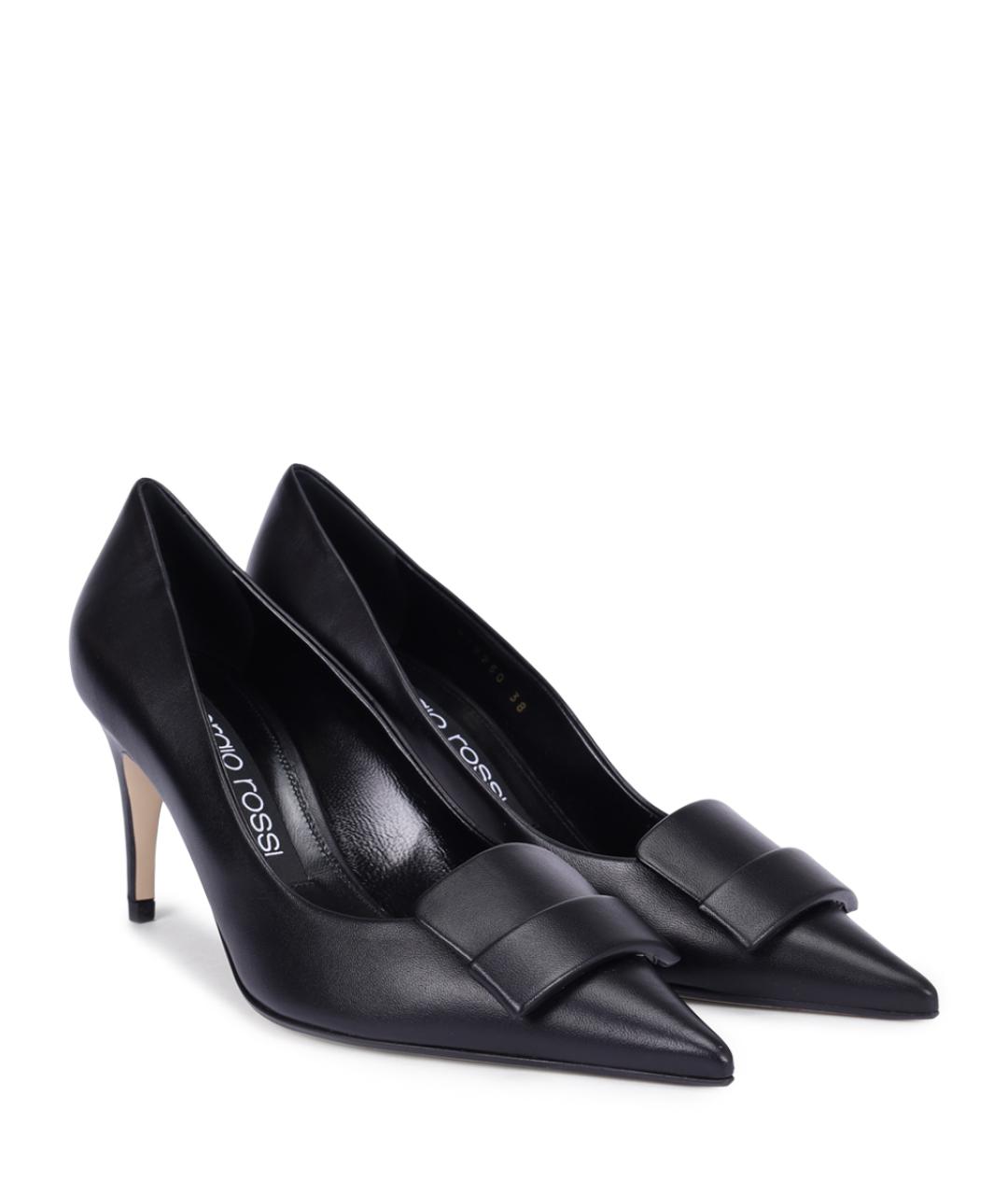 SERGIO ROSSI Черные кожаные туфли, фото 2