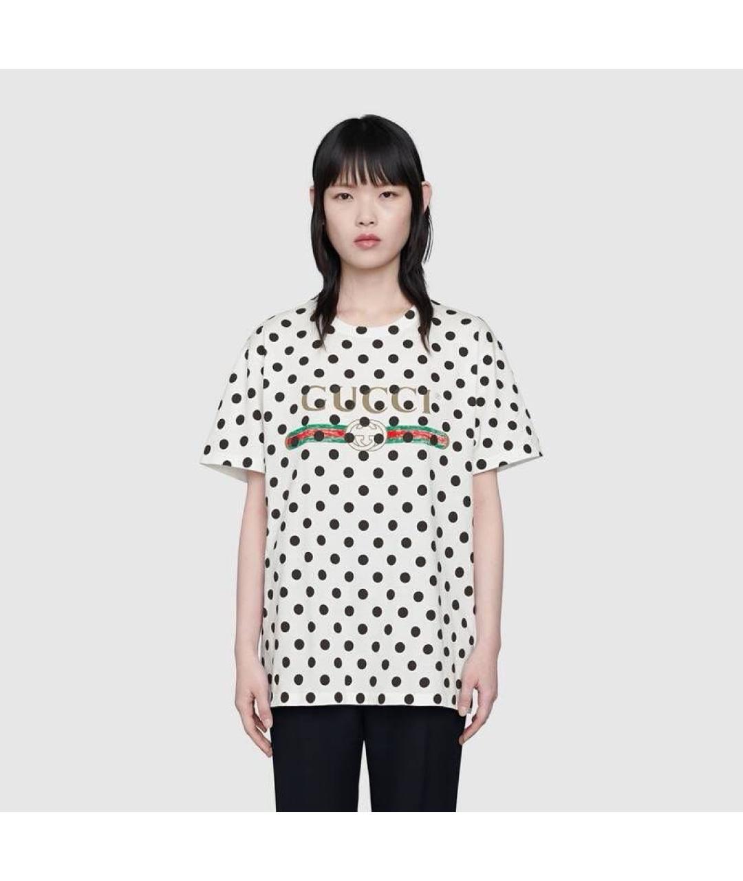 GUCCI Белая хлопковая футболка, фото 2