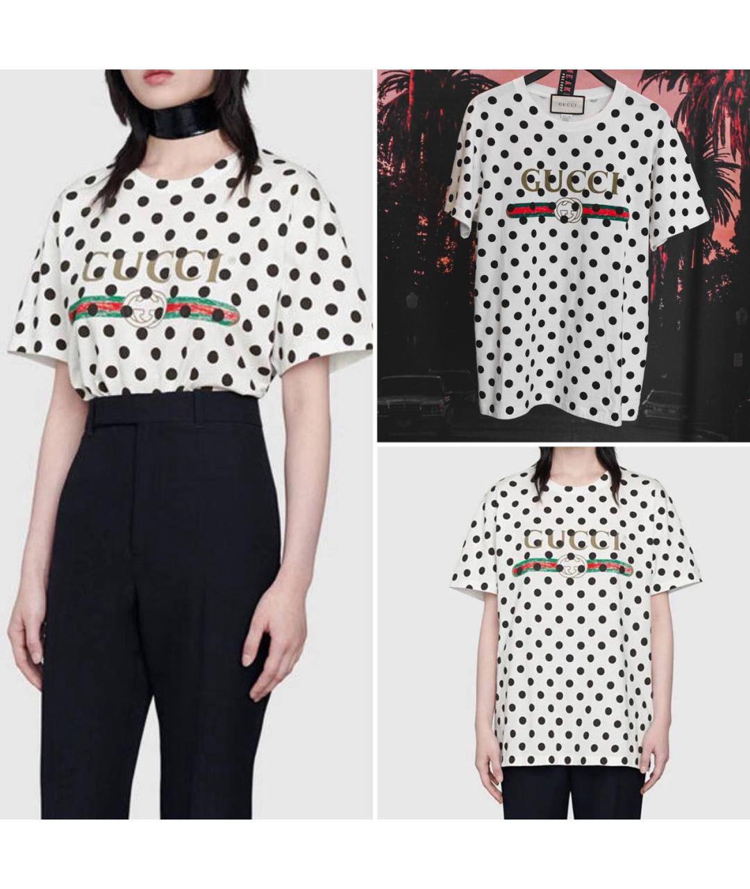 GUCCI Белая хлопковая футболка, фото 3