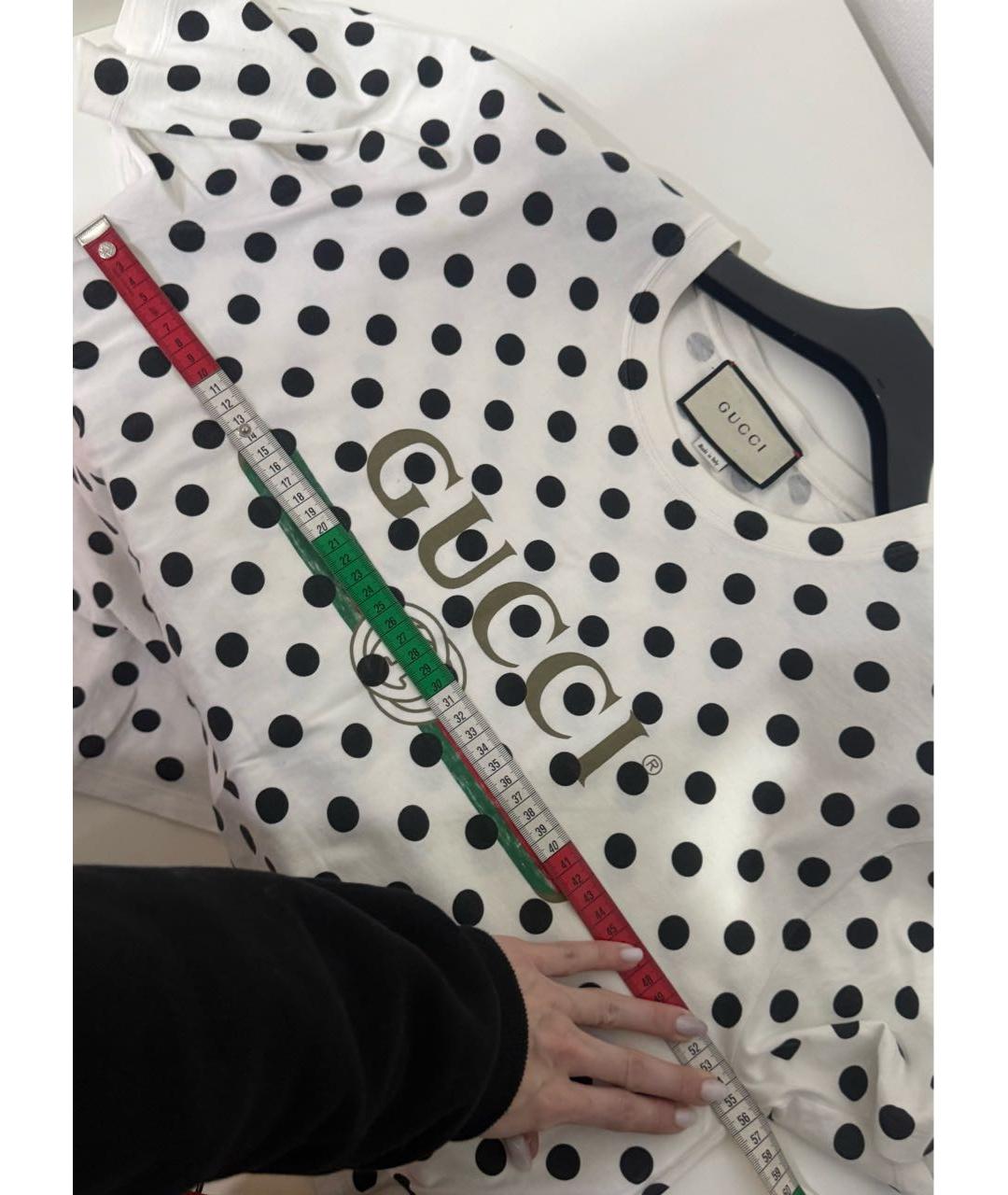 GUCCI Белая хлопковая футболка, фото 6