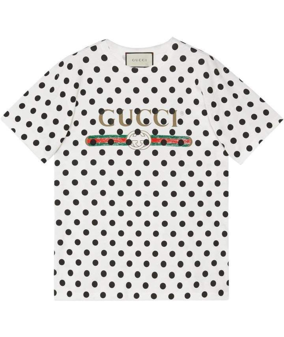 GUCCI Белая хлопковая футболка, фото 1