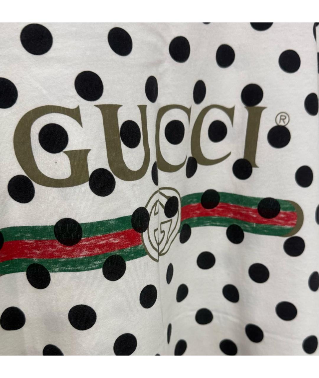 GUCCI Белая хлопковая футболка, фото 7