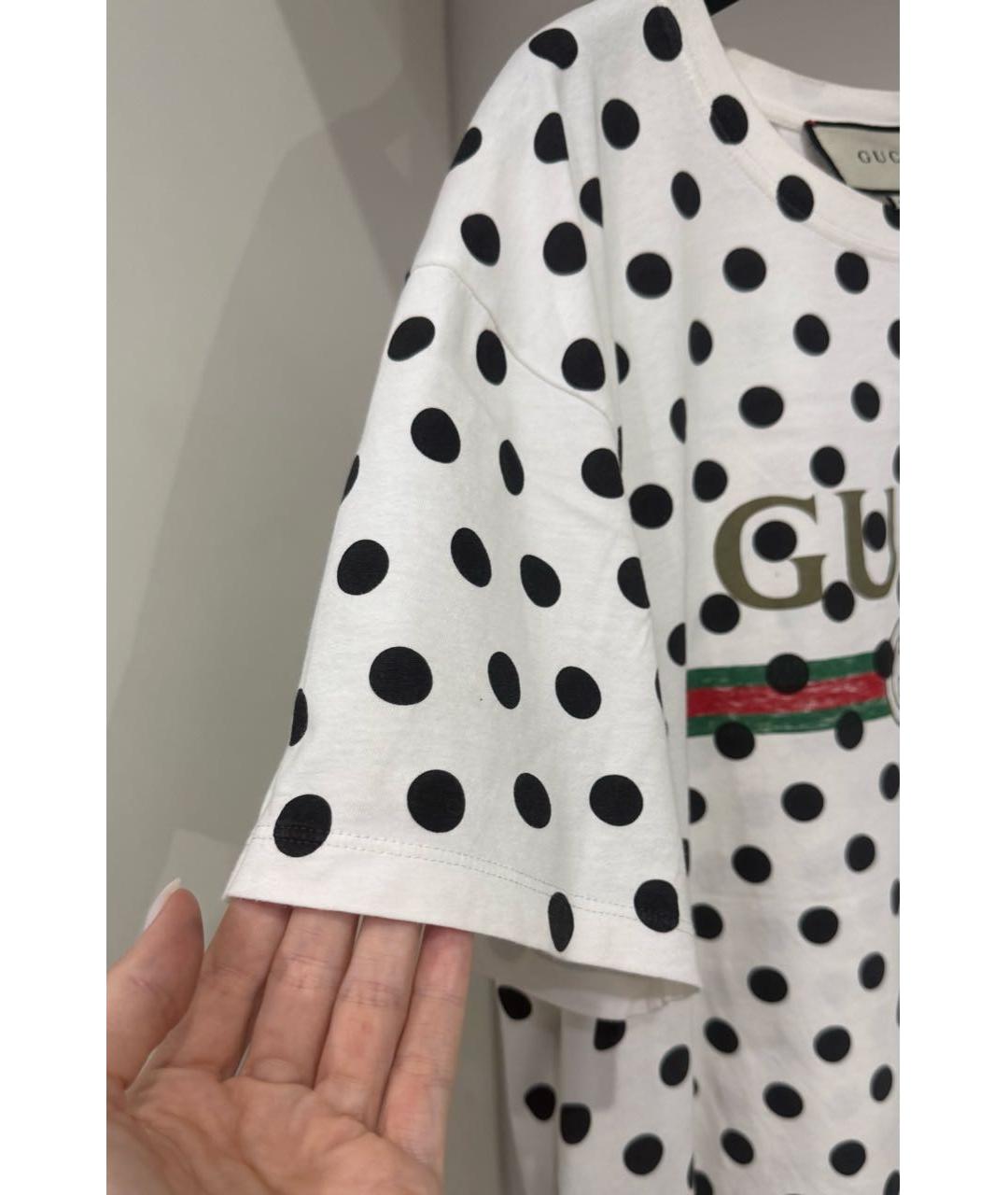 GUCCI Белая хлопковая футболка, фото 5