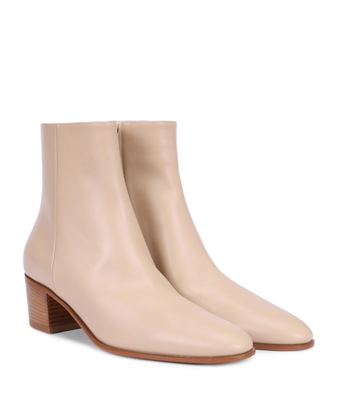 GIANVITO ROSSI Бежевые кожаные ботильоны, фото 2