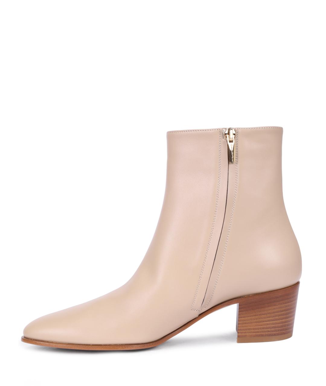 GIANVITO ROSSI Бежевые кожаные ботильоны, фото 3