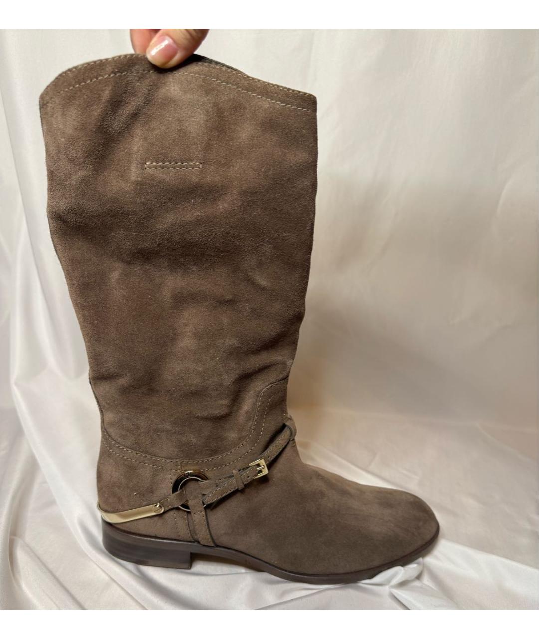 CHRISTIAN DIOR Бежевые замшевые сапоги, фото 8