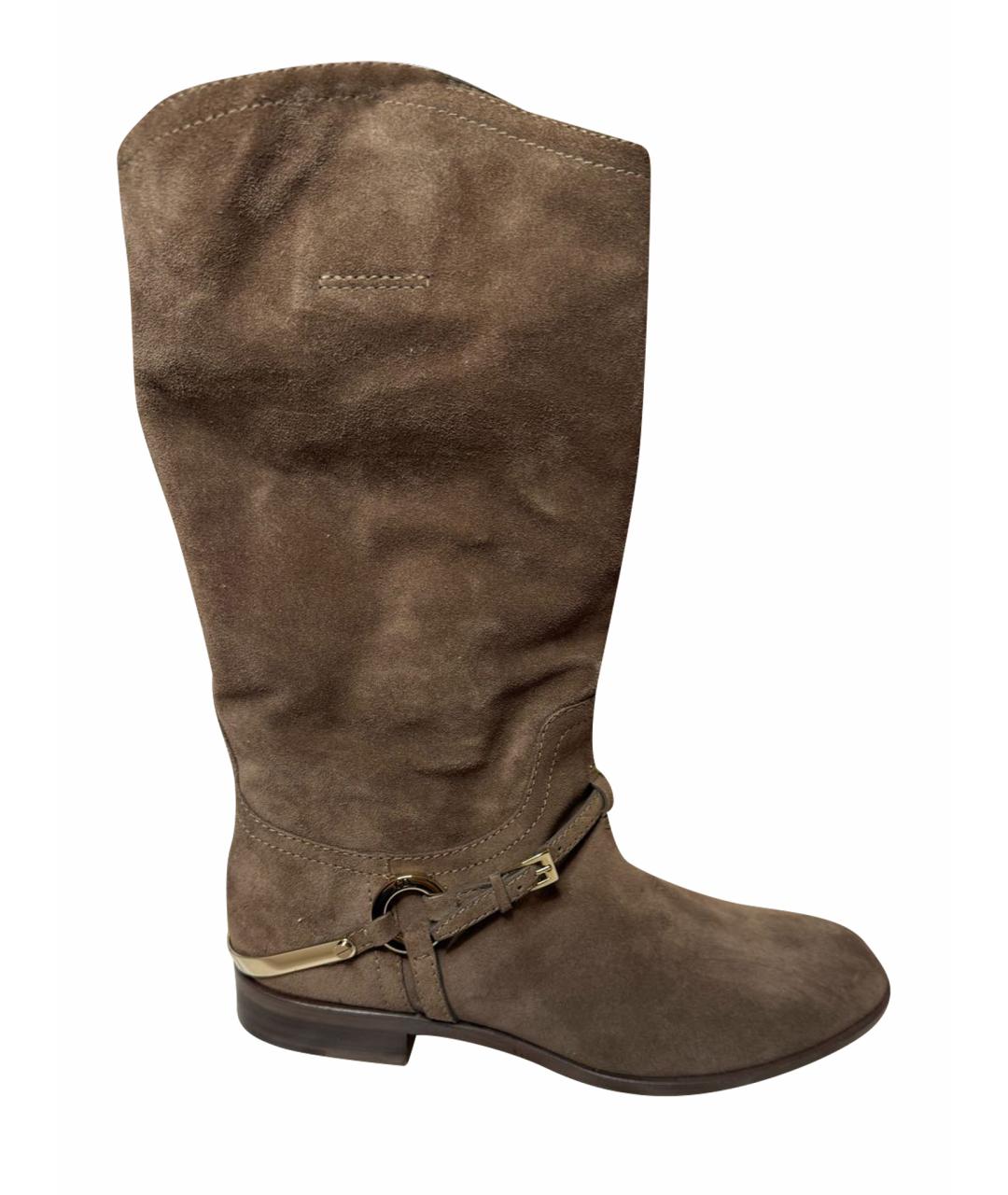 CHRISTIAN DIOR Бежевые замшевые сапоги, фото 1