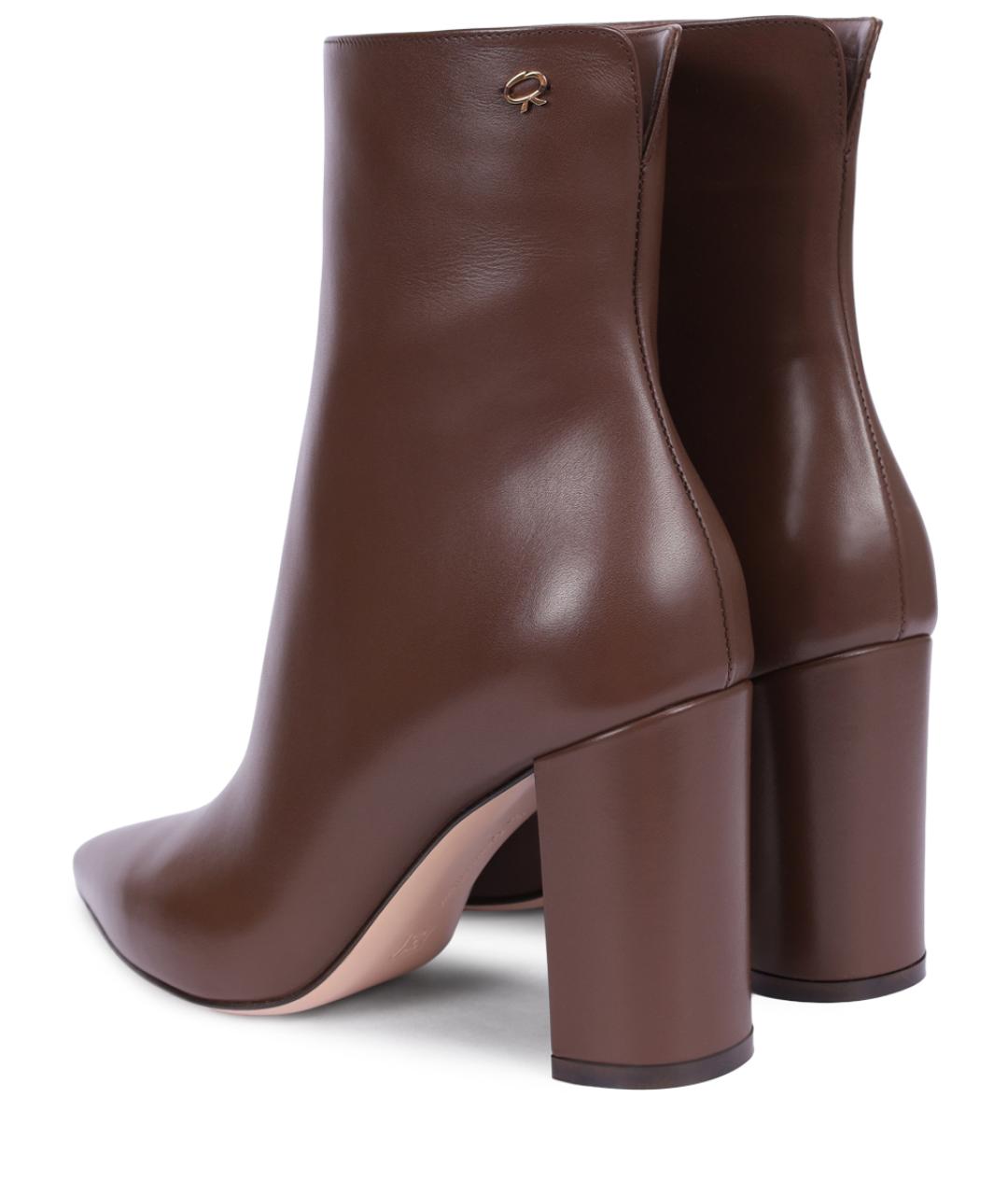 GIANVITO ROSSI Коричневые кожаные ботильоны, фото 4