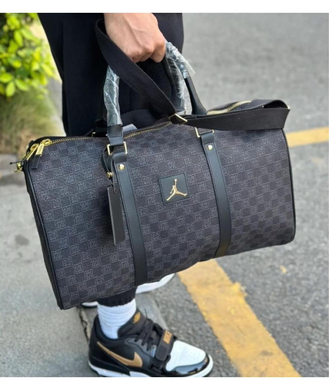 JORDAN Черная тканевая дорожная/спортивная сумка, фото 7
