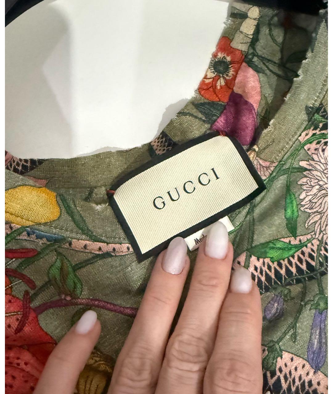 GUCCI Мульти льняная футболка, фото 5