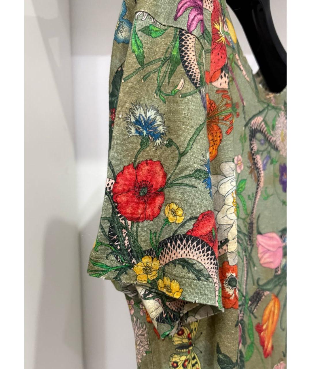 GUCCI Мульти льняная футболка, фото 4