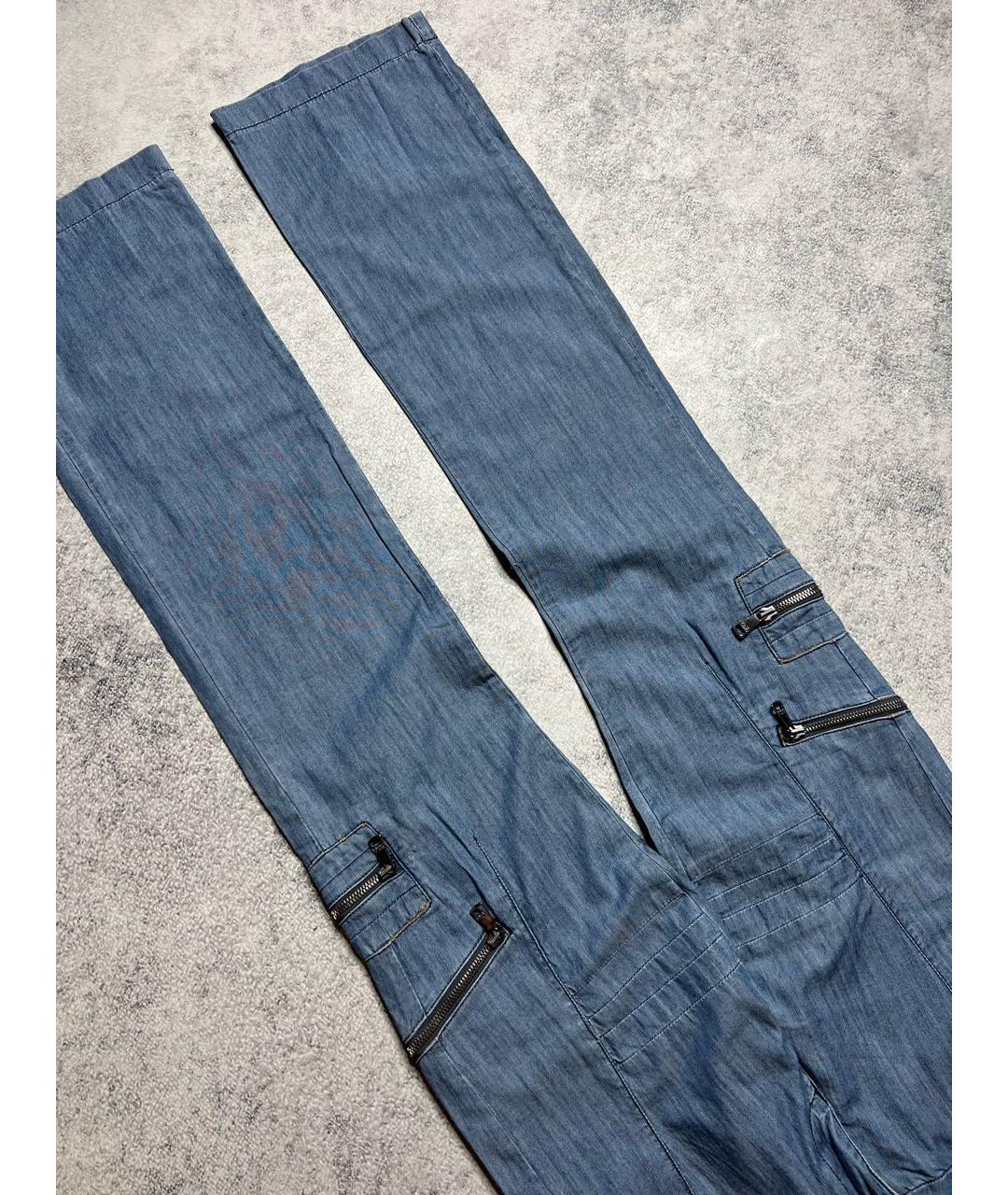 DOLCE&GABBANA Голубые хлопковые прямые джинсы, фото 4