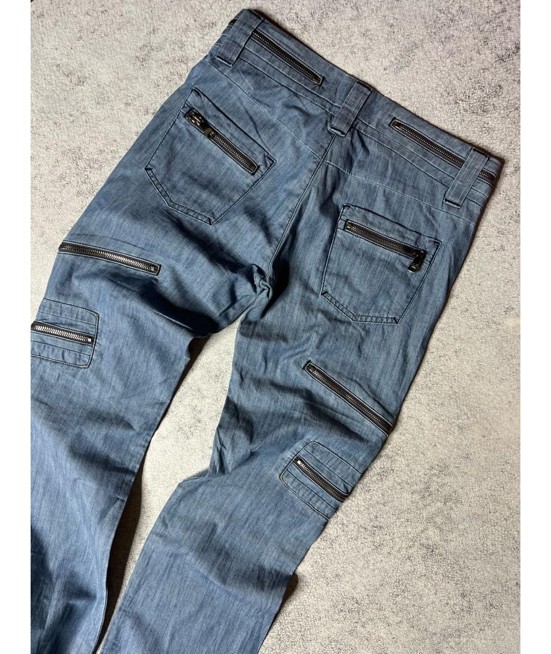 DOLCE&GABBANA Голубые хлопковые прямые джинсы, фото 5