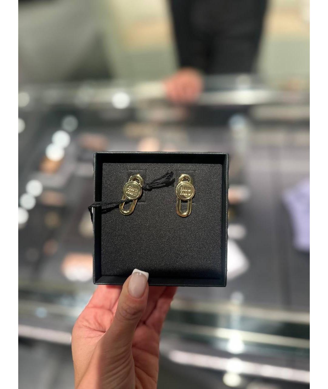 MIU MIU Золотые металлические серьги, фото 5