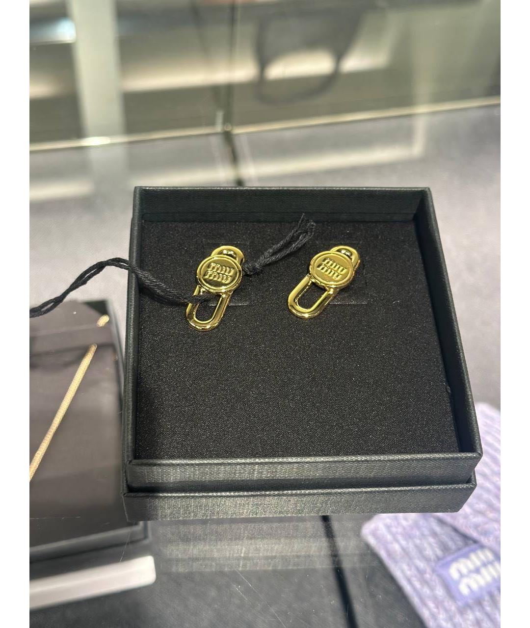 MIU MIU Золотые металлические серьги, фото 2