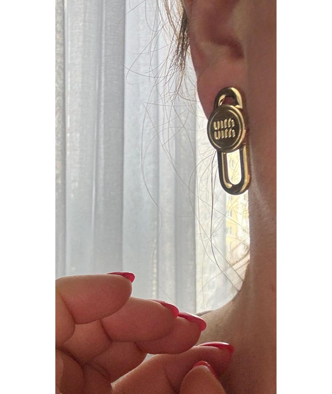 MIU MIU Золотые металлические серьги, фото 7