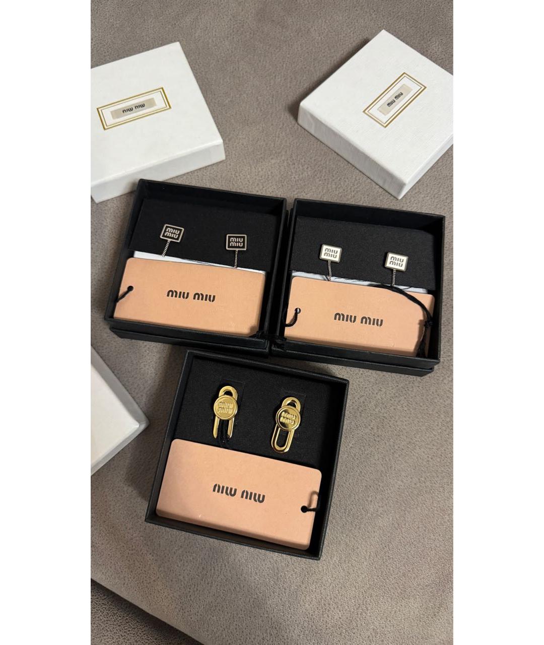 MIU MIU Черные металлические серьги, фото 3