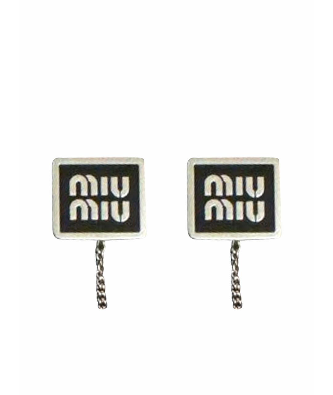 MIU MIU Черные металлические серьги, фото 1