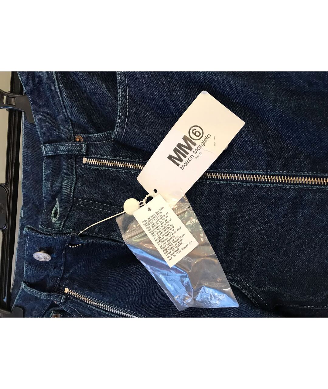 MM6 MAISON MARGIELA Темно-синие хлопковые прямые джинсы, фото 6