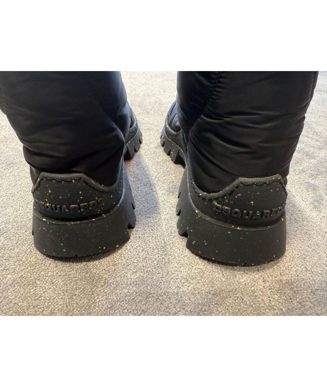 DSQUARED2 Черные неопреновые высокие ботинки, фото 4