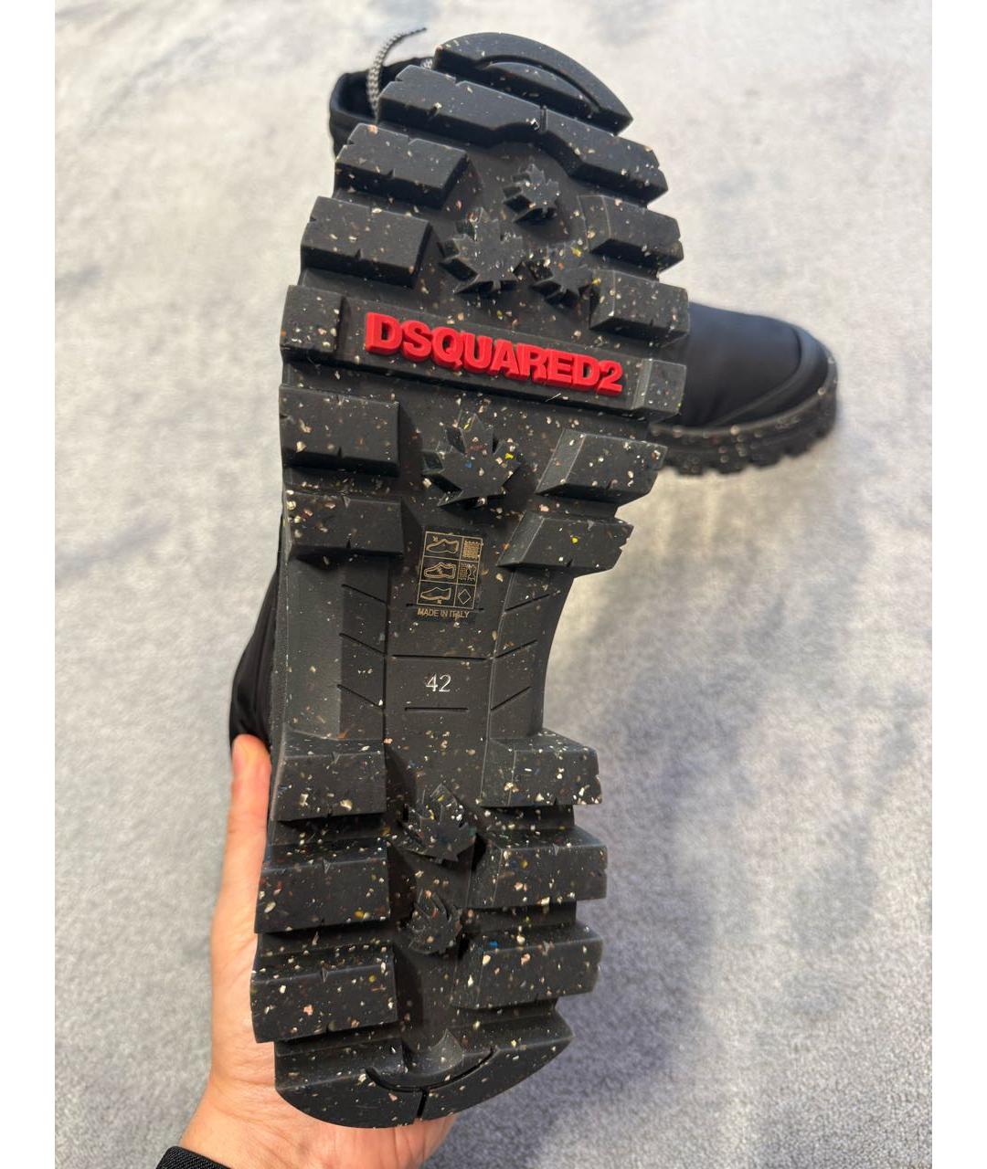 DSQUARED2 Черные неопреновые высокие ботинки, фото 5
