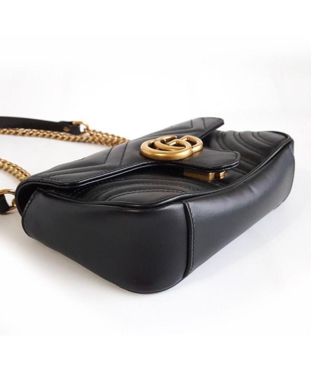 GUCCI Черная кожаная сумка через плечо, фото 3