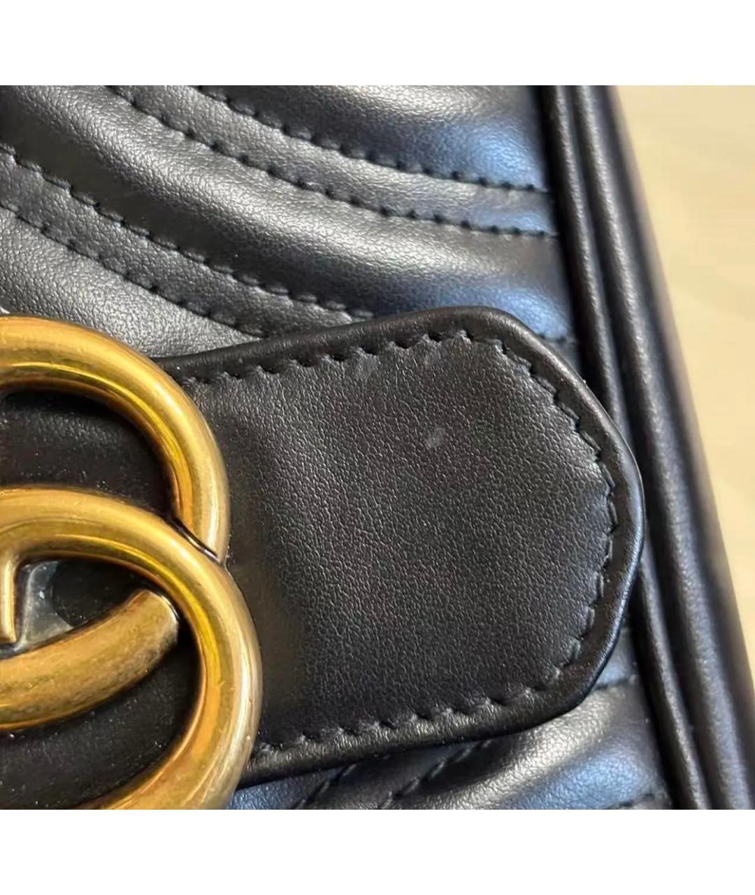 GUCCI Черная кожаная сумка через плечо, фото 6