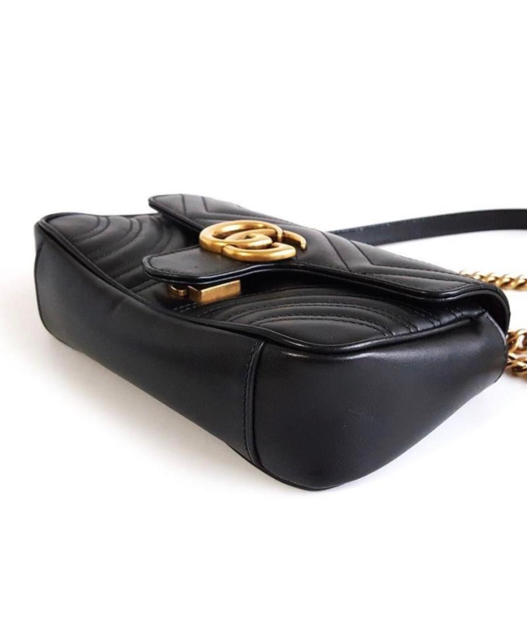 GUCCI Черная кожаная сумка через плечо, фото 4