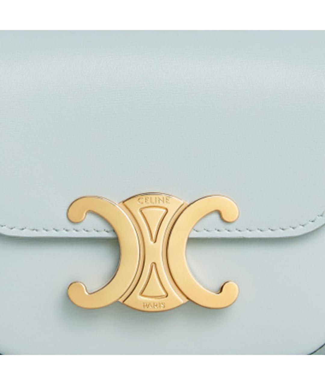 CELINE Голубая кожаная сумка через плечо, фото 6