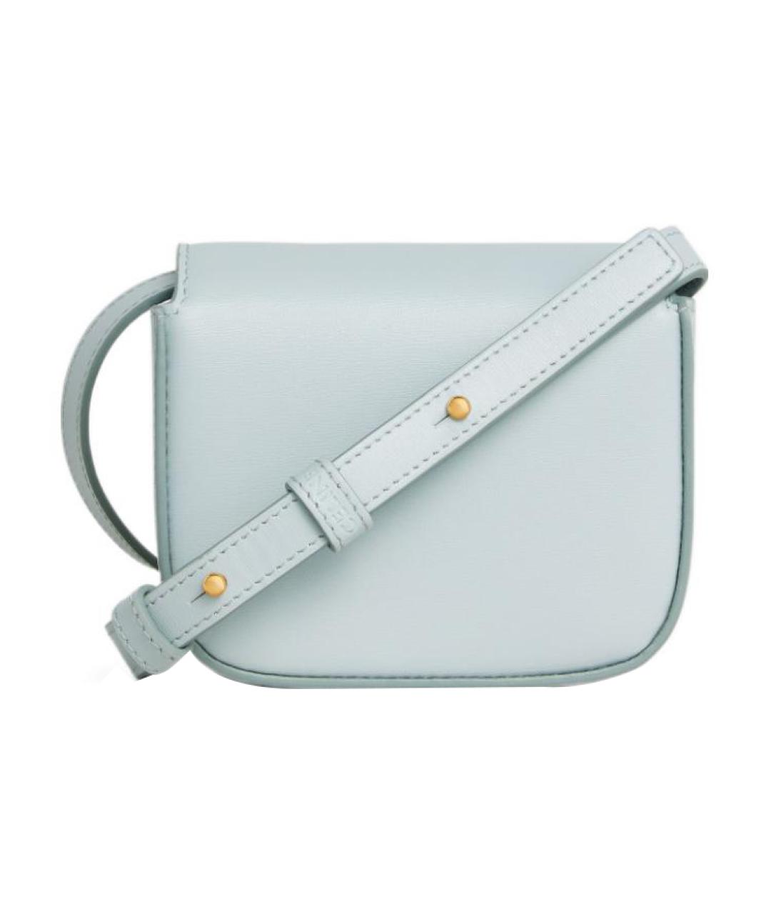 CELINE Голубая кожаная сумка через плечо, фото 3