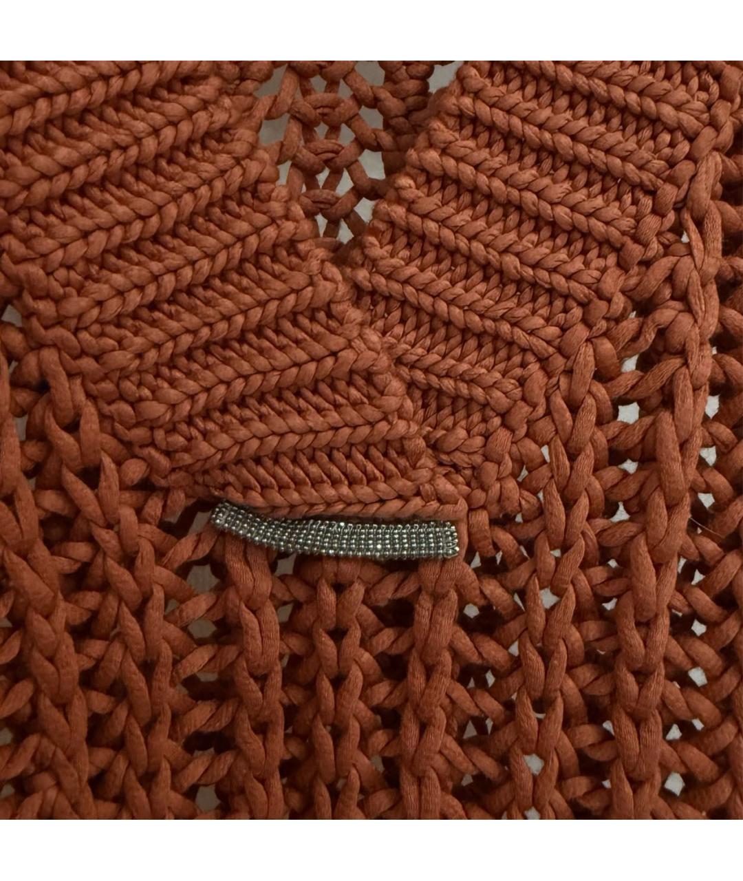 BRUNELLO CUCINELLI Коричневый хлопковый джемпер / свитер, фото 4