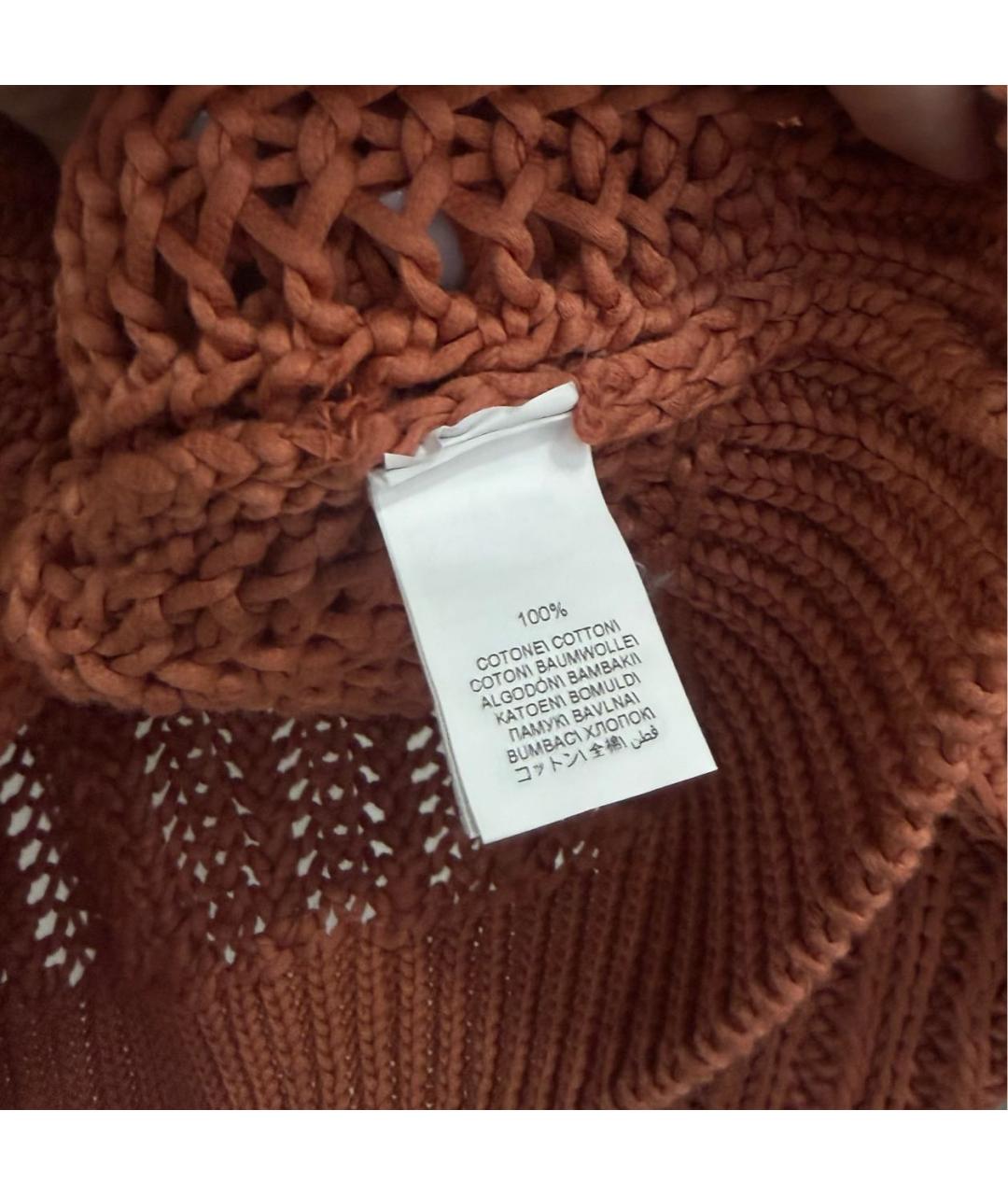 BRUNELLO CUCINELLI Коричневый хлопковый джемпер / свитер, фото 7