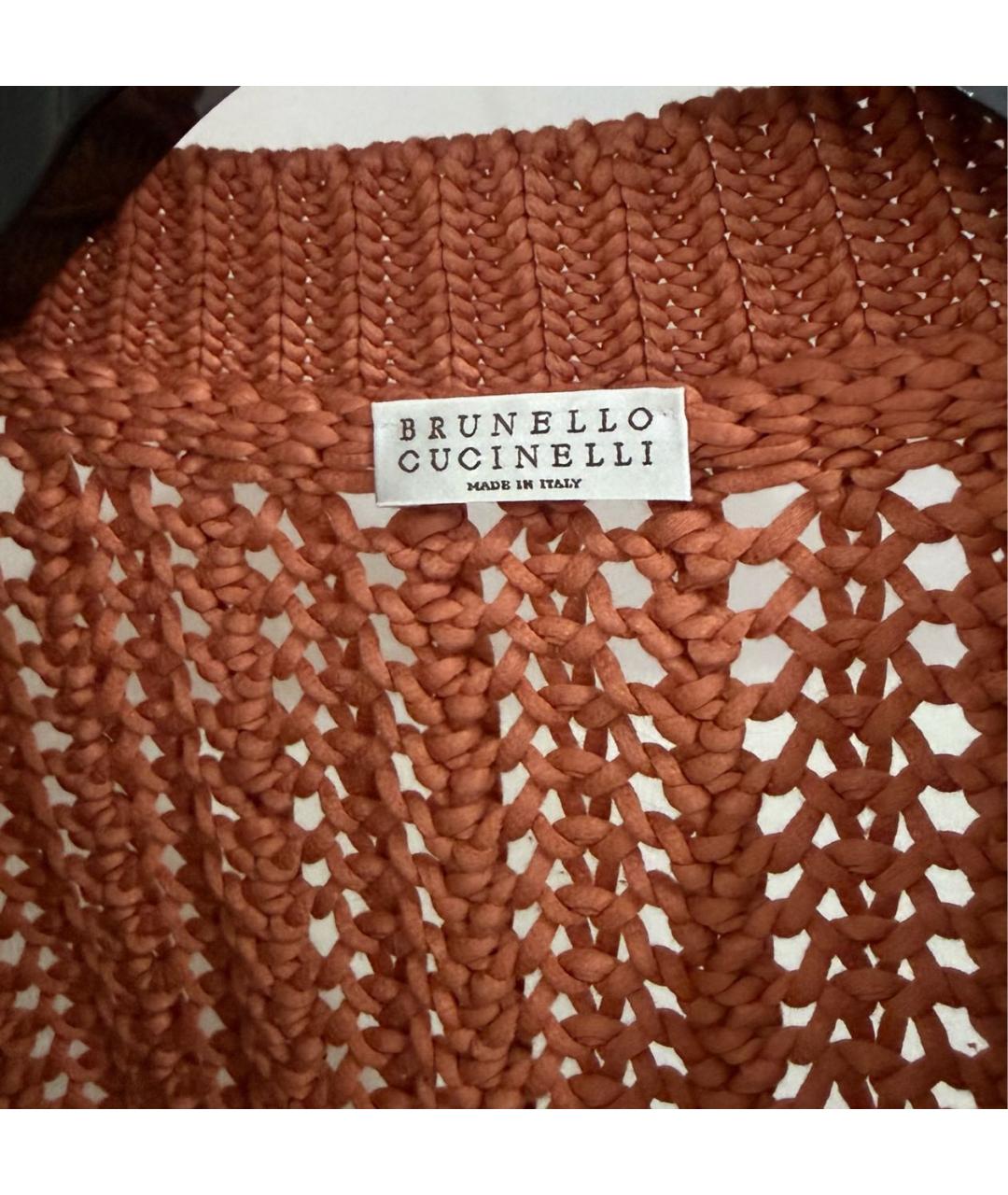 BRUNELLO CUCINELLI Коричневый хлопковый джемпер / свитер, фото 6