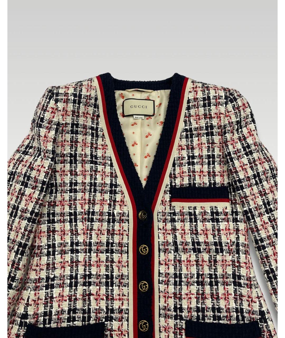 GUCCI Мульти твидовый жакет/пиджак, фото 3