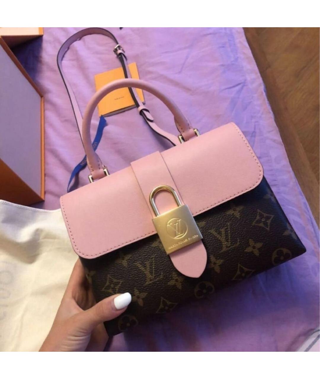 LOUIS VUITTON Розовая кожаная сумка с короткими ручками, фото 2