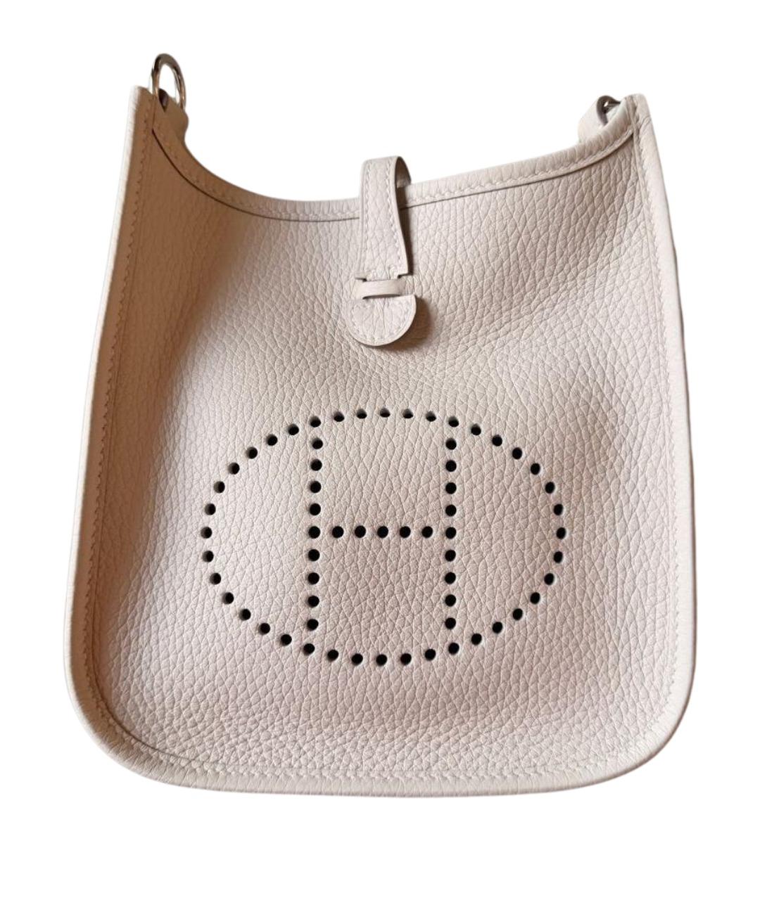 HERMES Белая кожаная сумка через плечо, фото 1