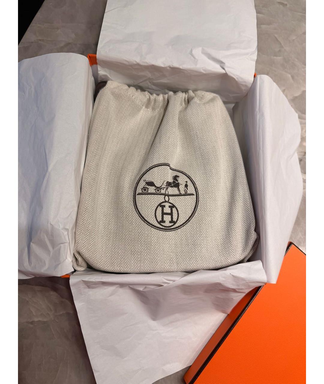 HERMES Белая кожаная сумка через плечо, фото 4