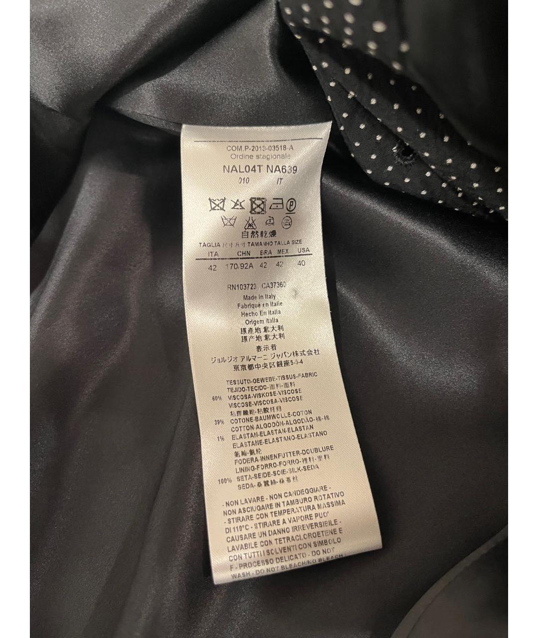 GIORGIO ARMANI Черный вискозный жакет/пиджак, фото 3