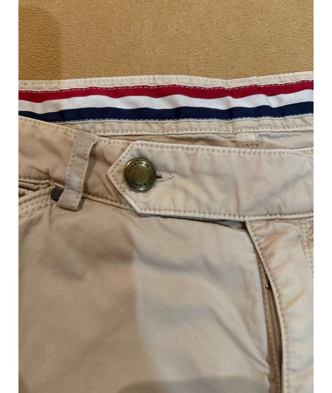 PAUL & SHARK Бежевые хлопковые повседневные брюки, фото 3