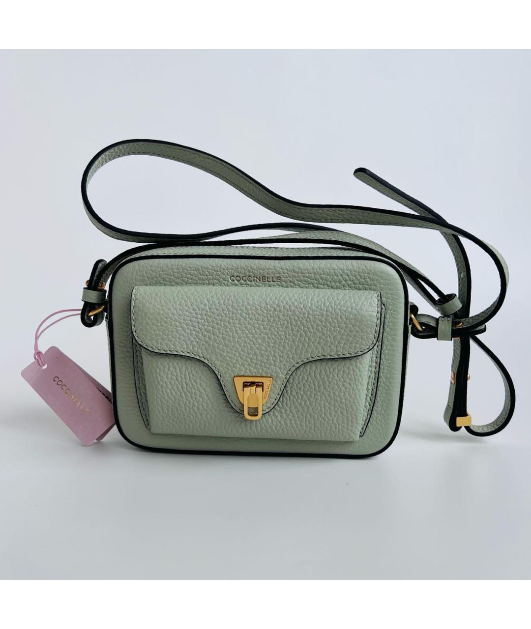 COCCINELLE Зеленая кожаная сумка через плечо, фото 2