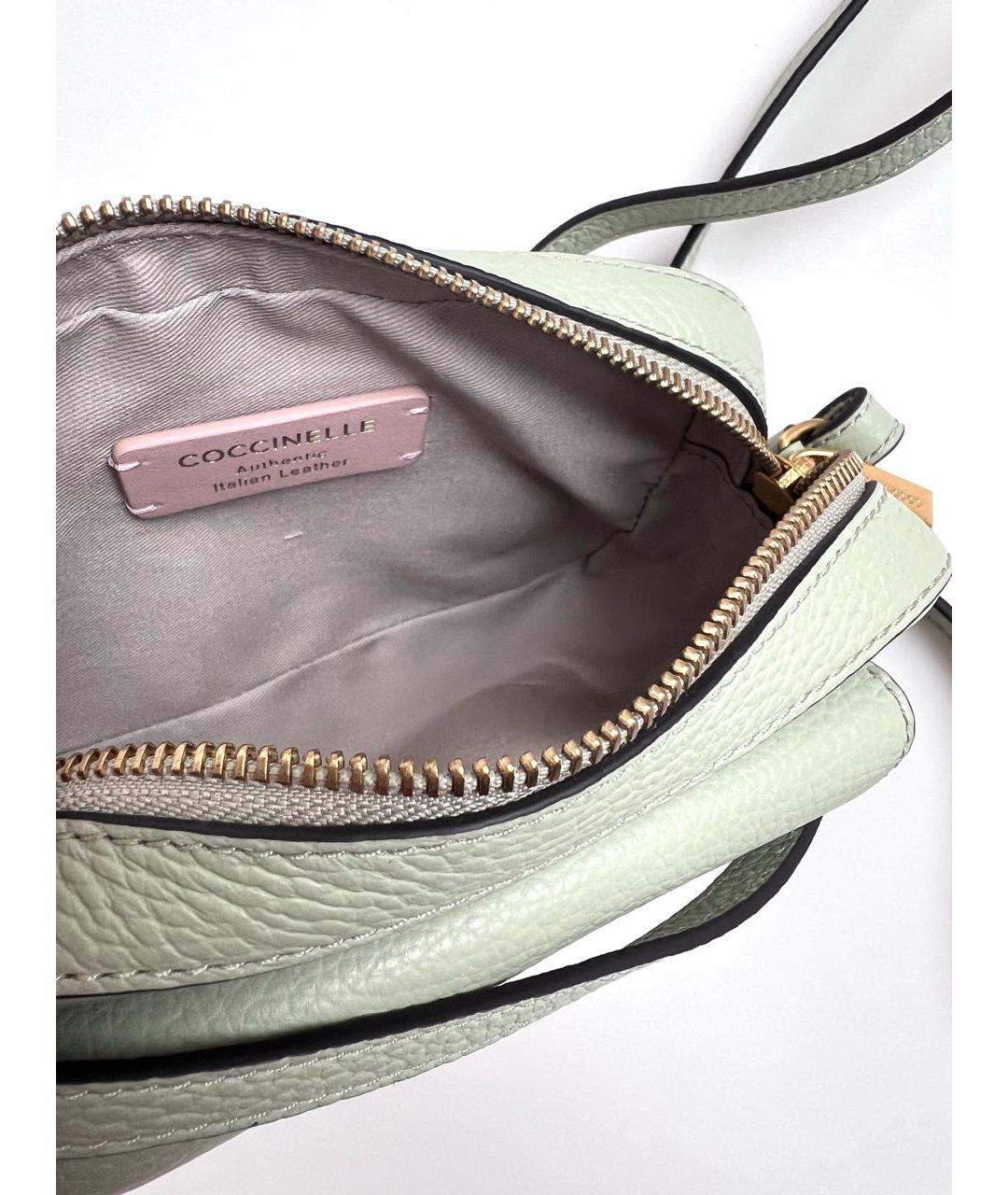 COCCINELLE Зеленая кожаная сумка через плечо, фото 4