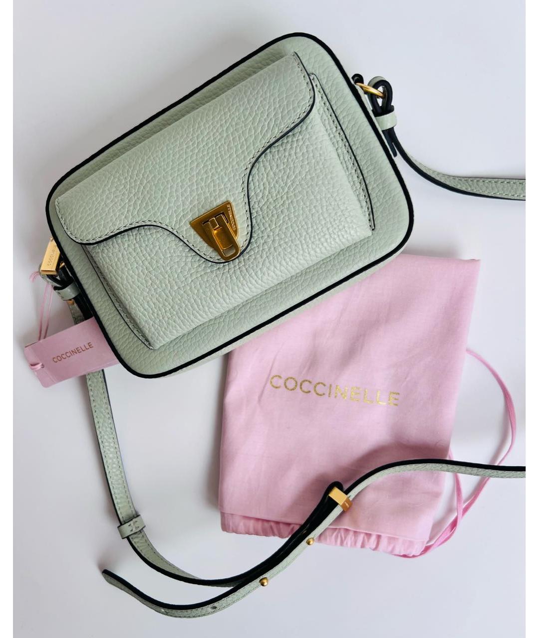 COCCINELLE Зеленая кожаная сумка через плечо, фото 7