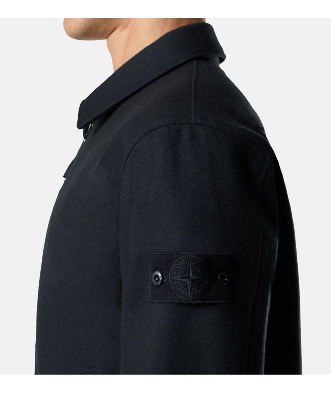 STONE ISLAND Темно-синяя шерстяная куртка, фото 4