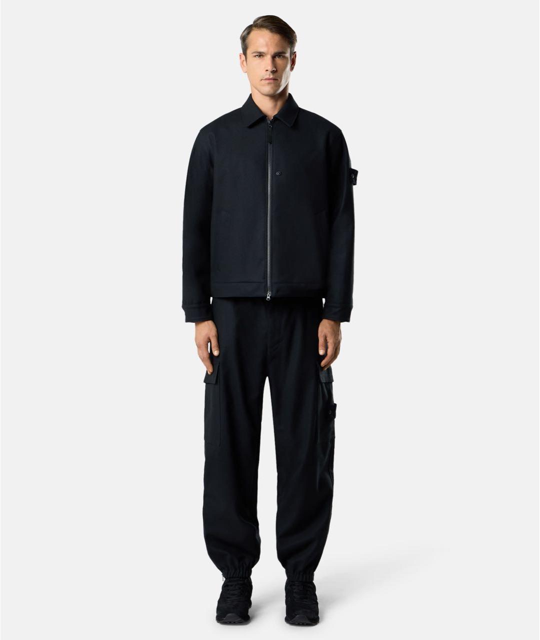 STONE ISLAND Темно-синяя шерстяная куртка, фото 8